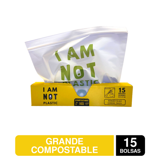 Bolsas Herméticas compostables  Grandes 28X27 MARCA I AM NOT PLASTIC